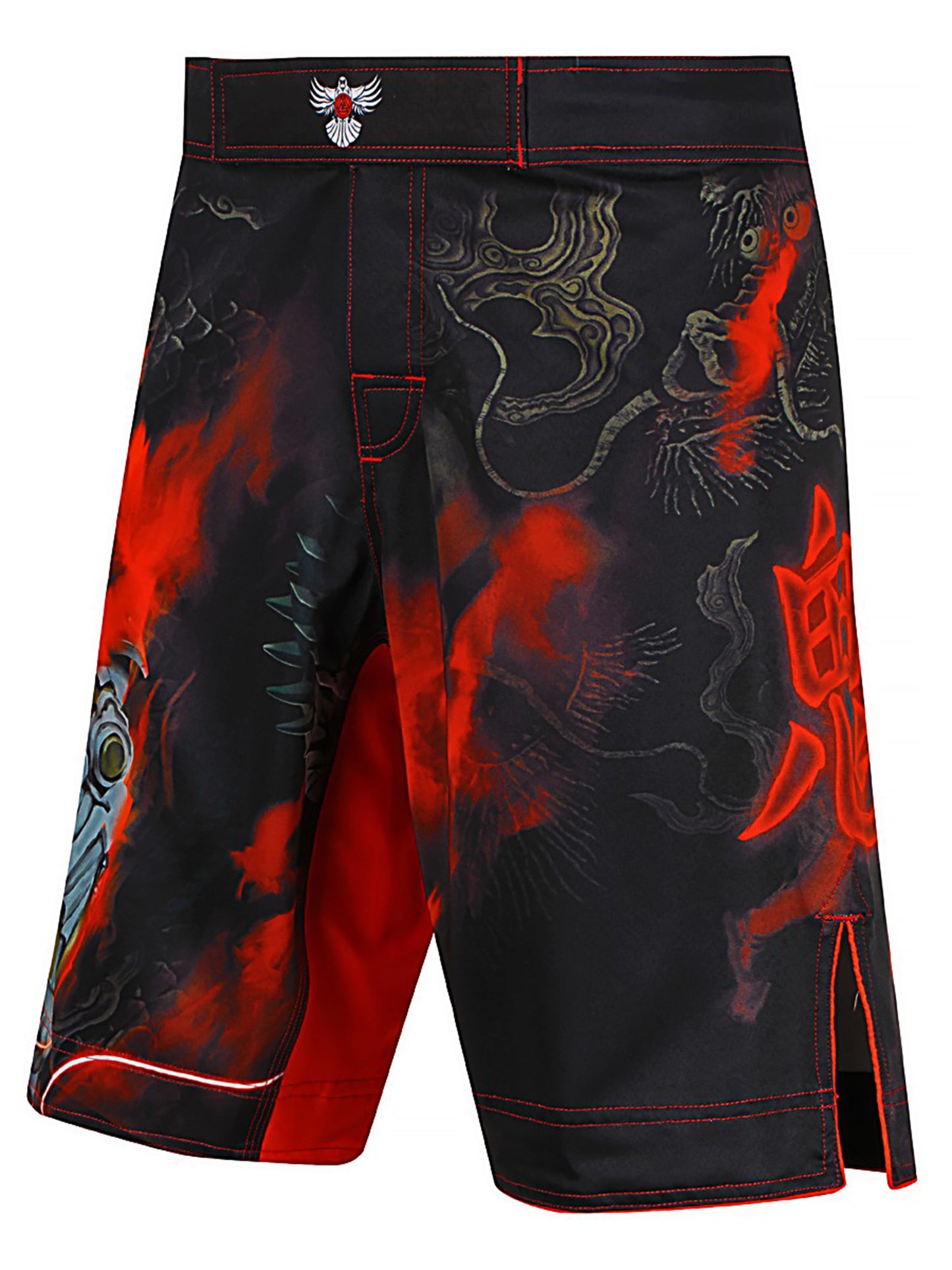 Raven Fightwear Men's Cybernetic Oni and Dragon MMA Shorts BJJ Black