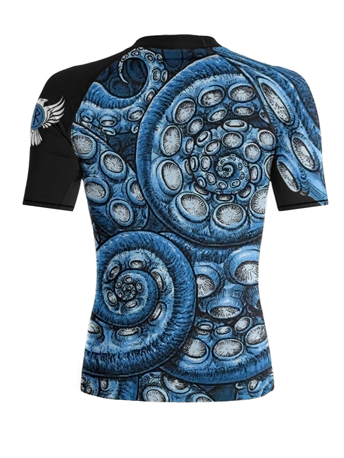 Raven Fightwear Women's Kraken Octopus BJJ Rash Guard Short Sleeve MMA Black/Blue