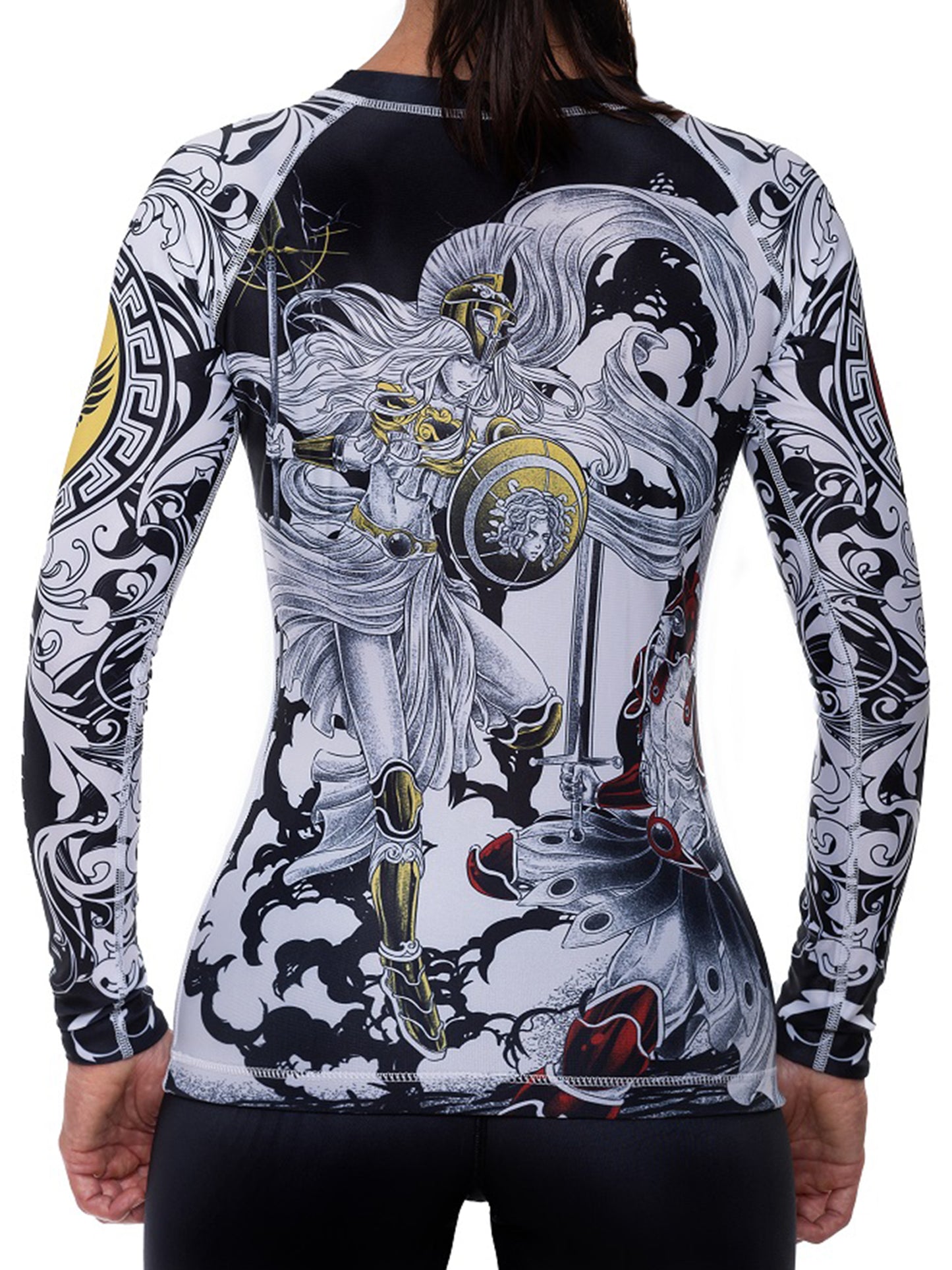 Raven Fightwear Women's Women's Battle of The Gods Athena and Ares BJJ Rash Guard MMA Black