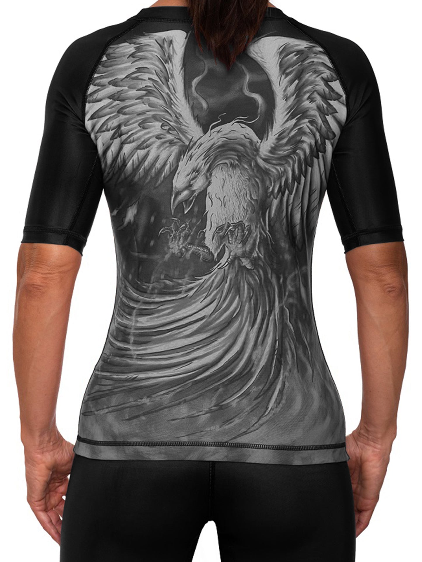 Raven Fightwear Women's Phoenix BJJ Rash Guard Short Sleeve MMA Black Edition