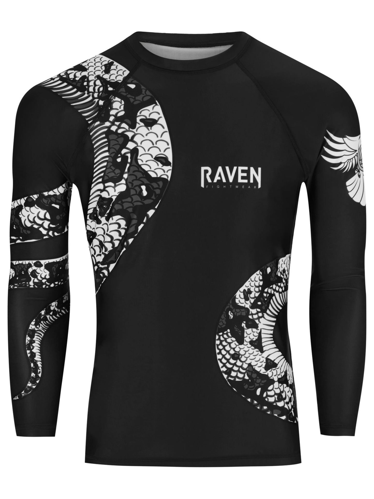 Raven Fightwear Men's Constrictor Snake IBJJF Approved MMA Rash Guard White