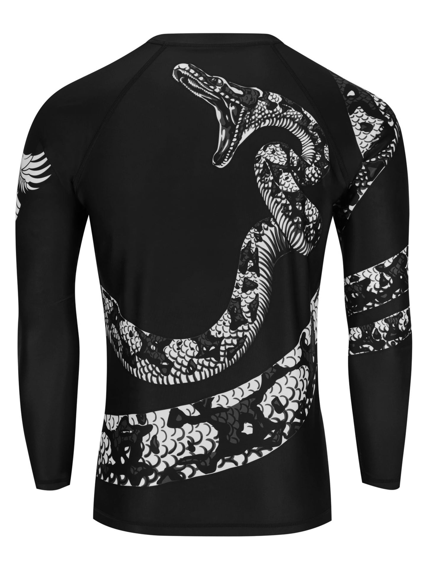 Raven Fightwear Men's Constrictor Snake IBJJF Approved MMA Rash Guard White