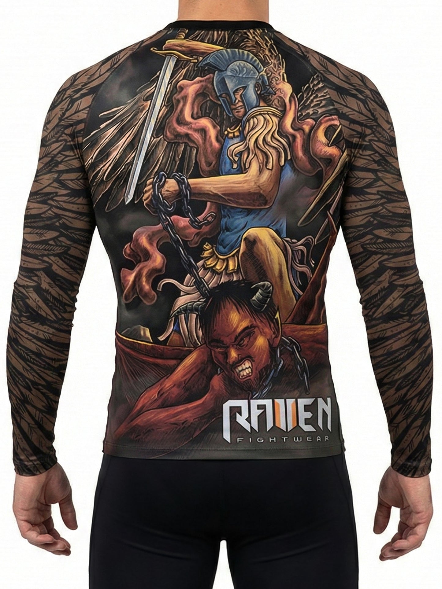 Raven Fightwear Men's Archangel MMA BJJ Rash Guard Black
