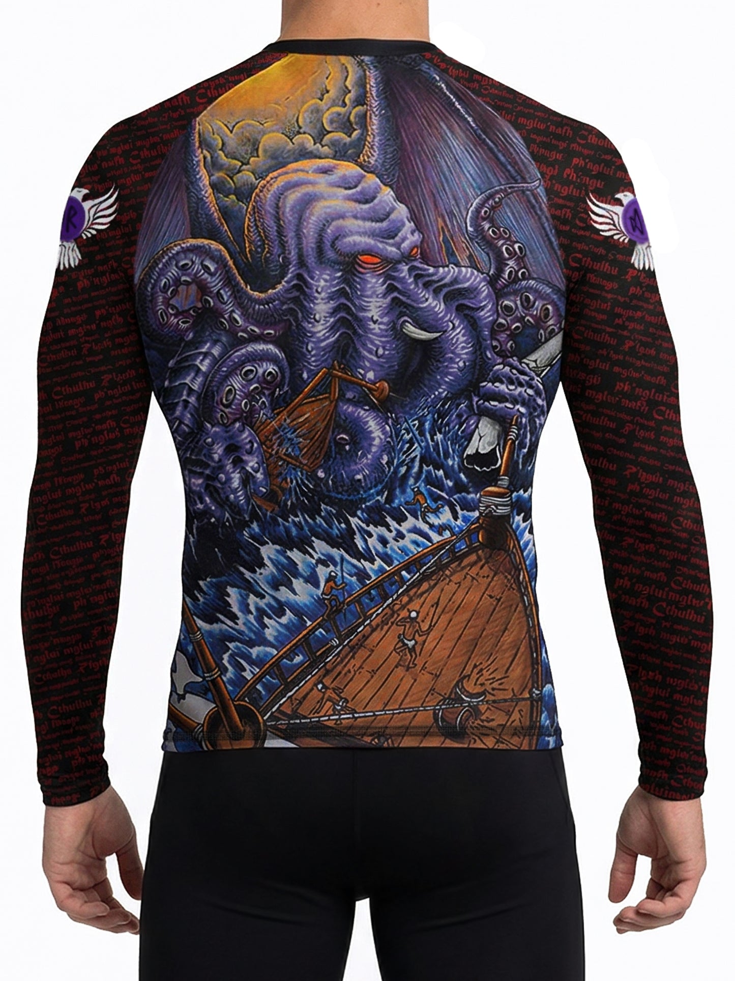Raven Fightwear Men's Cthulhu MMA BJJ Rash Guard Black