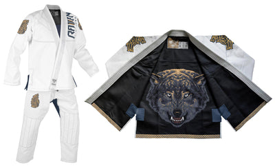 Raven Fightwear Men's Ulfhedinn Nordic Wolf Brazilian Jiu Jitsu Uniform BJJ Gi White