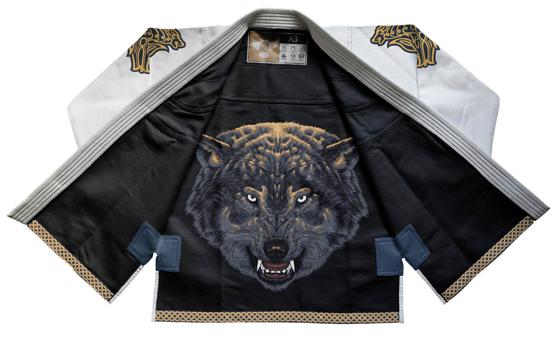 Raven Fightwear Men's Ulfhedinn Nordic Wolf Brazilian Jiu Jitsu Uniform BJJ Gi White