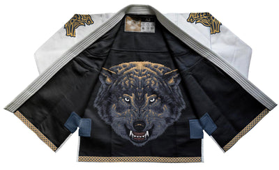 Raven Fightwear Men's Ulfhedinn Nordic Wolf Brazilian Jiu Jitsu Uniform BJJ Gi White