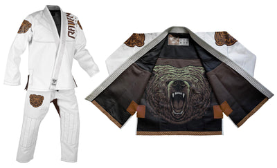 Raven Fightwear Men's Berserker Nordic Bear Brazilian Jiu Jitsu Uniform BJJ Gi White