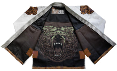 Raven Fightwear Men's Berserker Nordic Bear Brazilian Jiu Jitsu Uniform BJJ Gi White