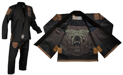 Raven Fightwear Men's Berserker Nordic Bear Brazilian Jiu Jitsu Uniform BJJ Gi Black