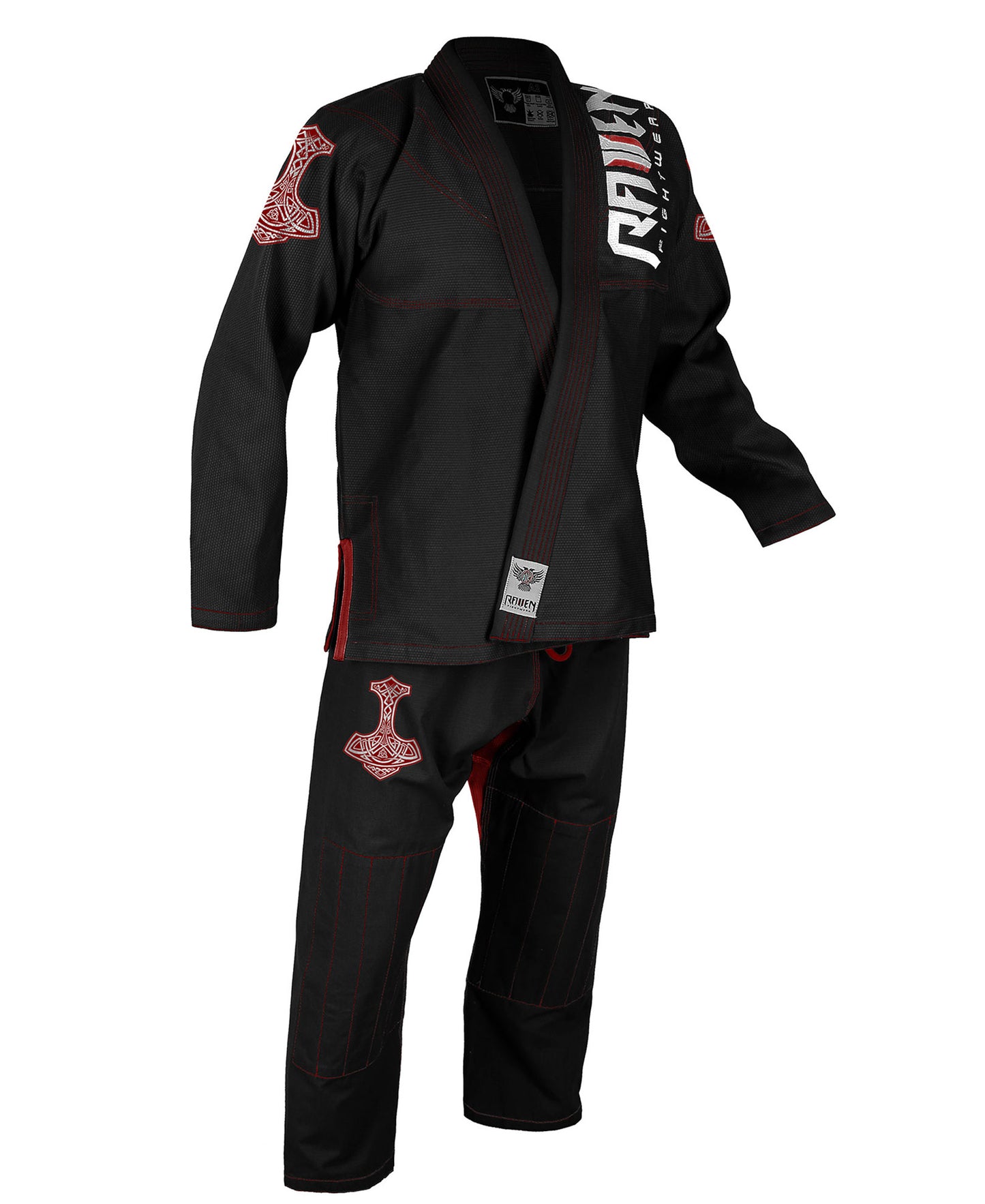 Raven Fightwear Men's Thor Nordic Brazilian Jiu Jitsu Uniform Premium BJJ Gi Black