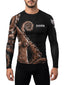 Raven Fightwear Men's Kraken Octopus IBJJF Approved Rash Guard Brown