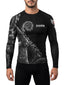 Raven Fightwear Men's Kraken Octopus IBJJF Approved Rash Guard Black