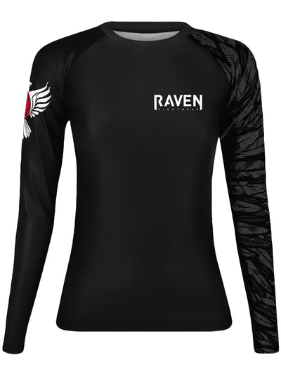 Raven Fightwear Women's Aerial Assault IBJJF Approved Rash Guard Black