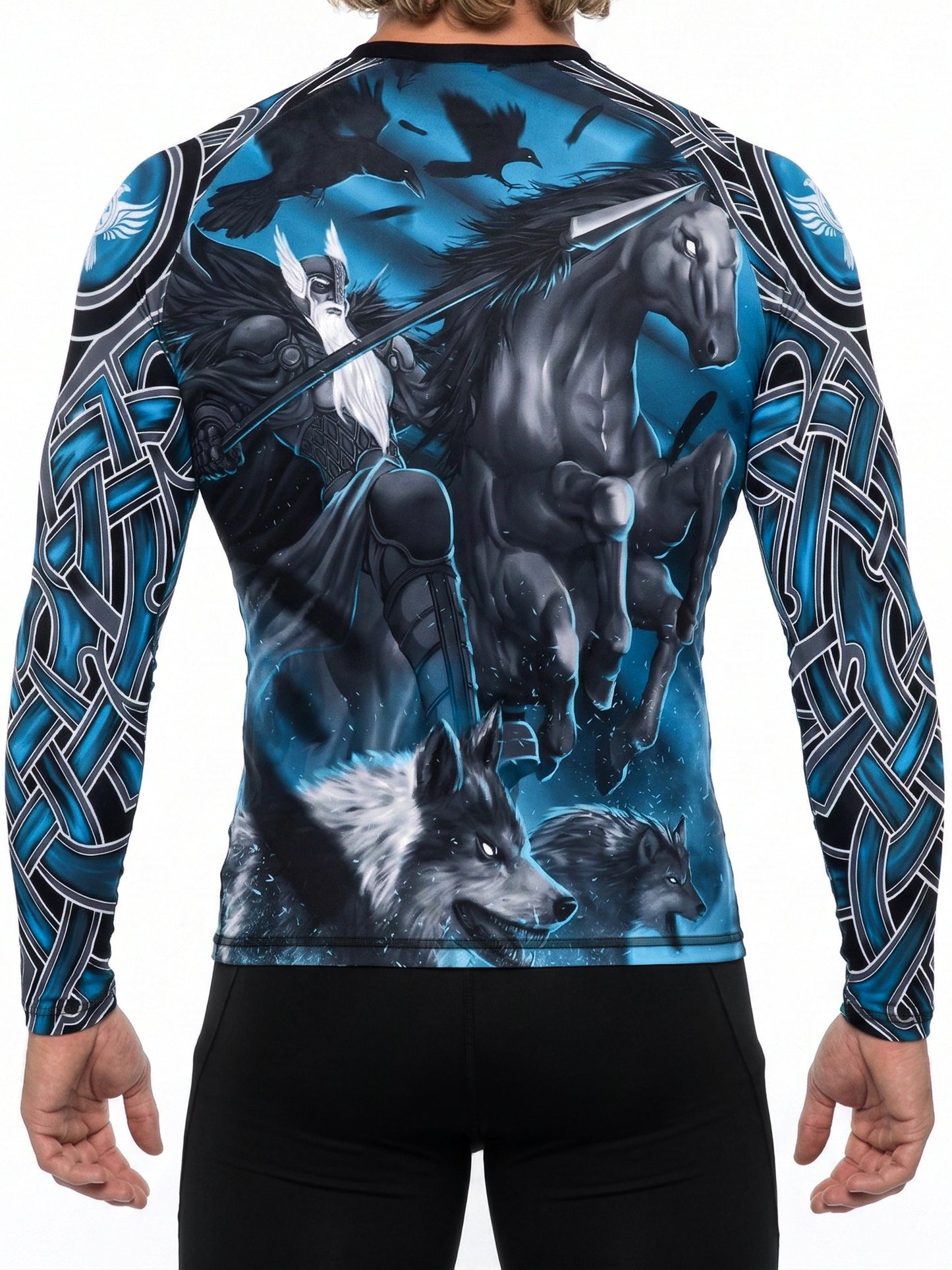Raven Fightwear Men's The Gods of Scandinavia Odin Nordic Rash Guard MMA BJJ