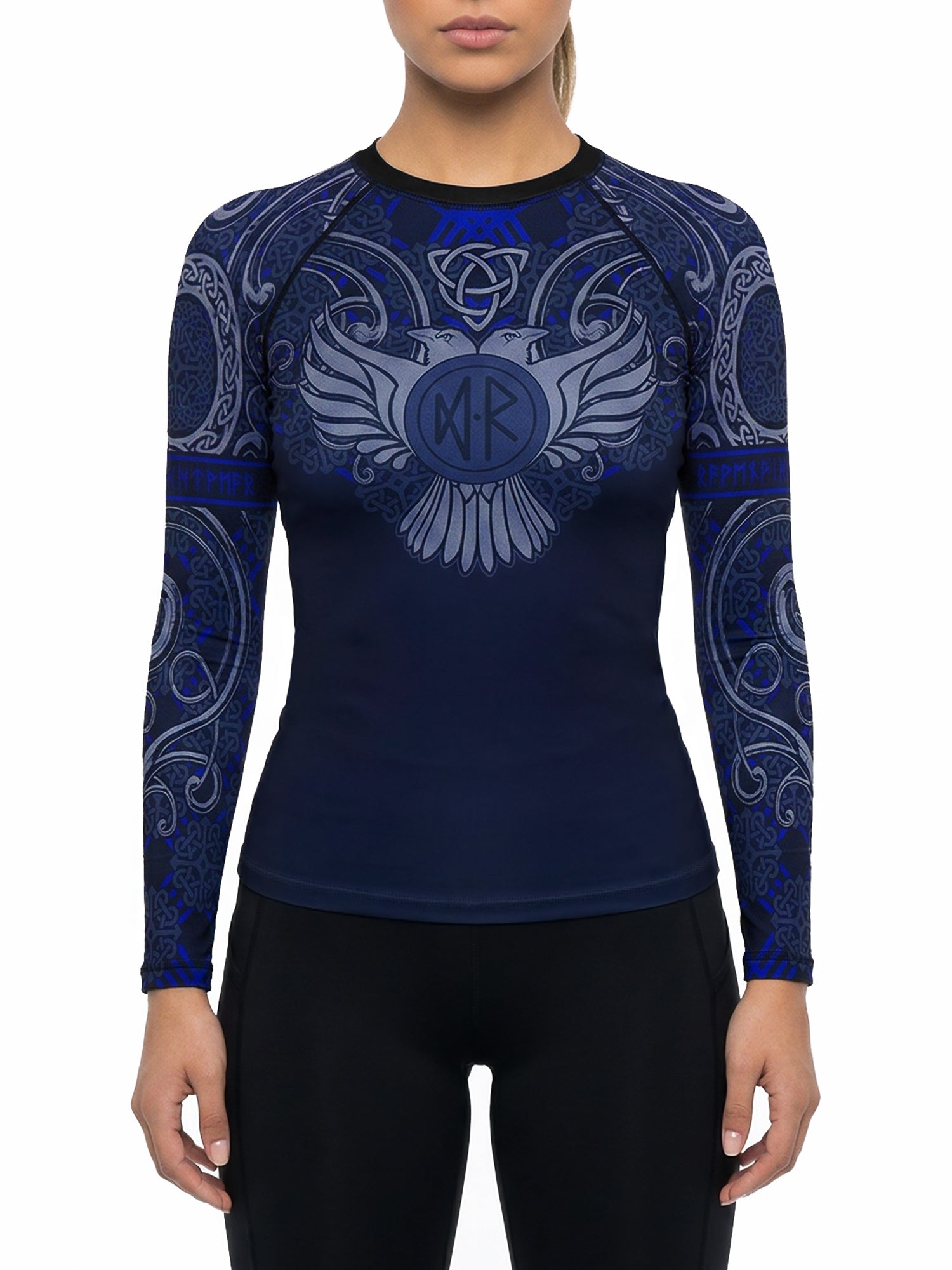 Raven Fightwear Women's Nordic Rash Guard IBJJF Approved MMA BJJ Blue ...