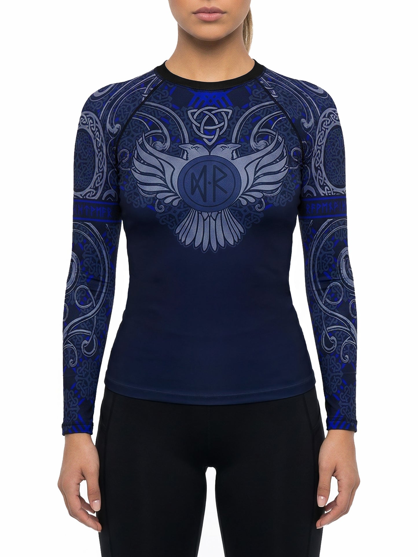 Raven Fightwear Women's Nordic Rash Guard IBJJF Approved MMA BJJ Blue
