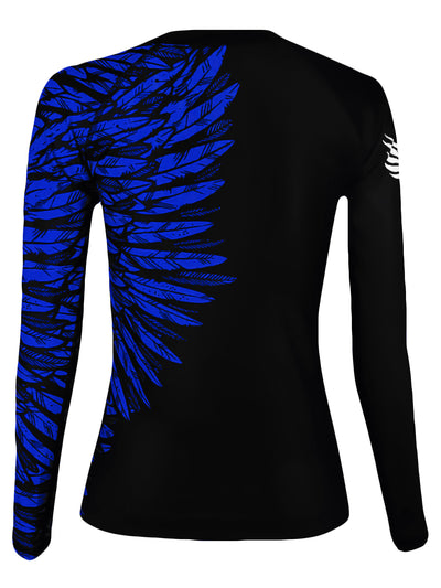 Raven Fightwear Women's Aerial Assault IBJJF Approved Rash Guard Blue
