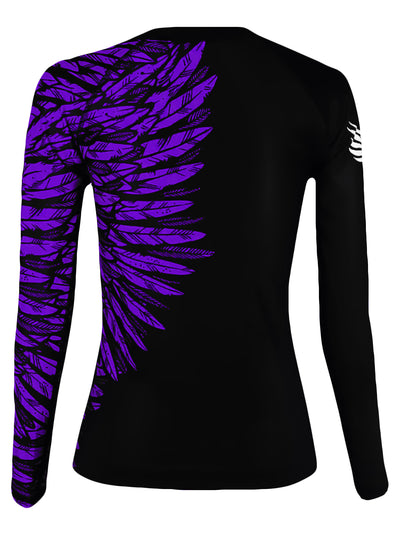 Raven Fightwear Women's Aerial Assault IBJJF Approved Rash Guard Purple