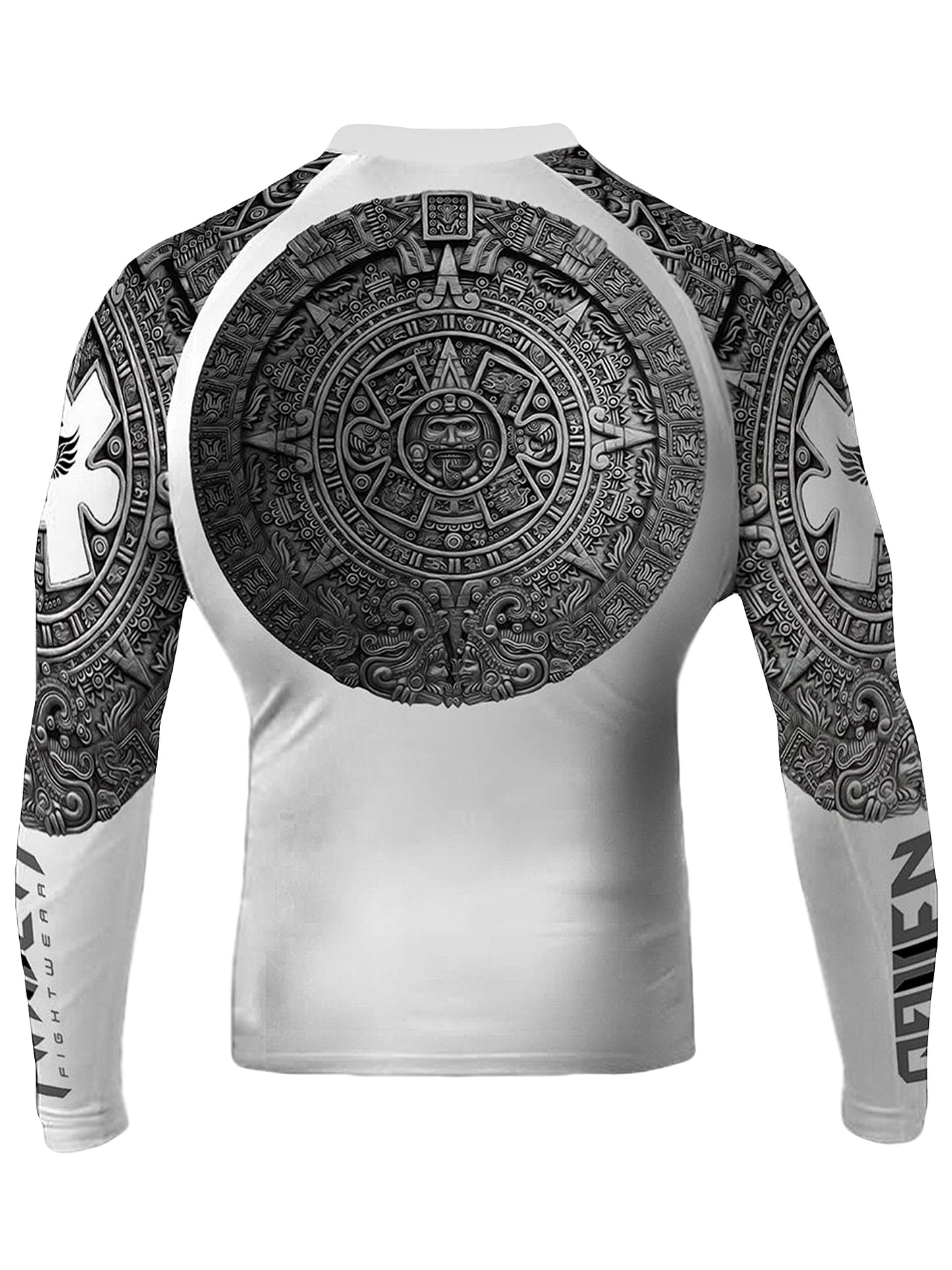 Raven Fightwear Men's Aztec Ranked Rash Guard MMA BJJ White
