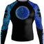 Raven Fightwear Men's Aztec Ranked Rash Guard MMA BJJ Blue