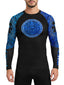 Raven Fightwear Men's Aztec Ranked Rash Guard MMA BJJ Blue
