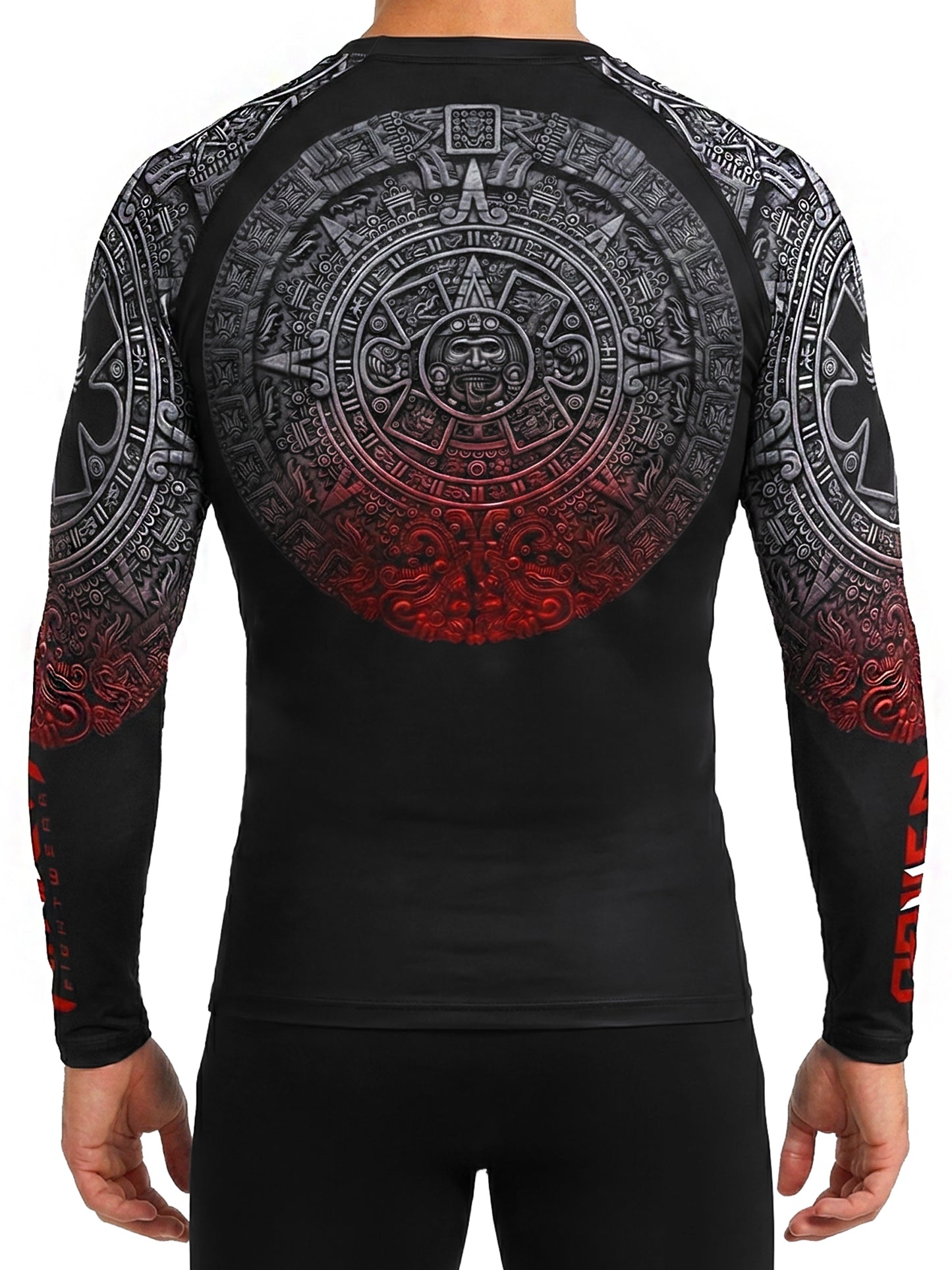 Raven Fightwear Men's Aztec Ranked Rash Guard MMA BJJ Black