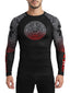 Raven Fightwear Men's Aztec Ranked Rash Guard MMA BJJ Black