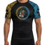 Raven Fightwear Men's Huitzilopochtli Aztec Short Sleeve Rash Guard MMA BJJ Black