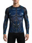 Raven Fightwear Men's Cybernetic Rash Guard MMA BJJ Blue