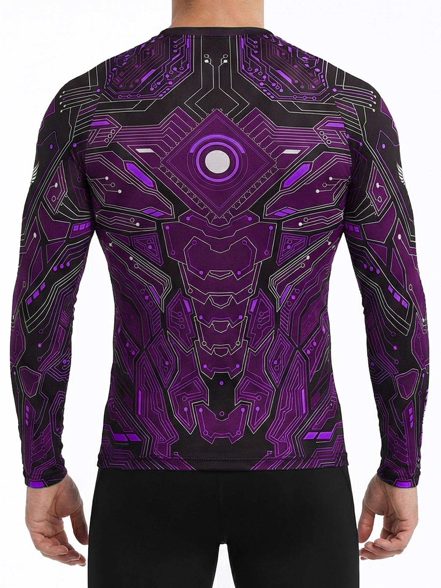 Raven Fightwear Men's Cybernetic Rash Guard MMA BJJ Purple