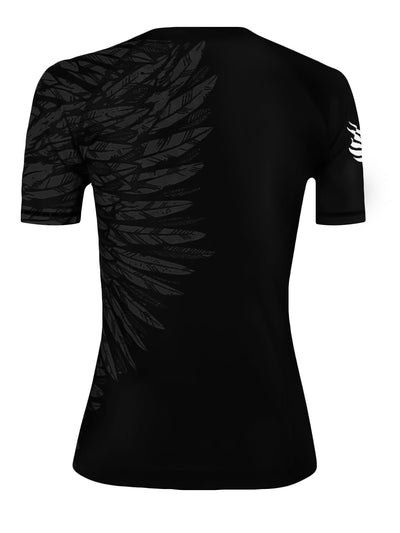 Raven Fightwear Women's Aerial Assault MMA BJJ Short Sleeve Rash Guard Black/Black