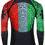 Raven Fightwear Men's Aztec BJJ Rash Guard MMA Red/White/Green
