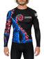 Raven Fightwear Men's Kraken Octopus BJJ Rash Guard MMA Red/White/Blue
