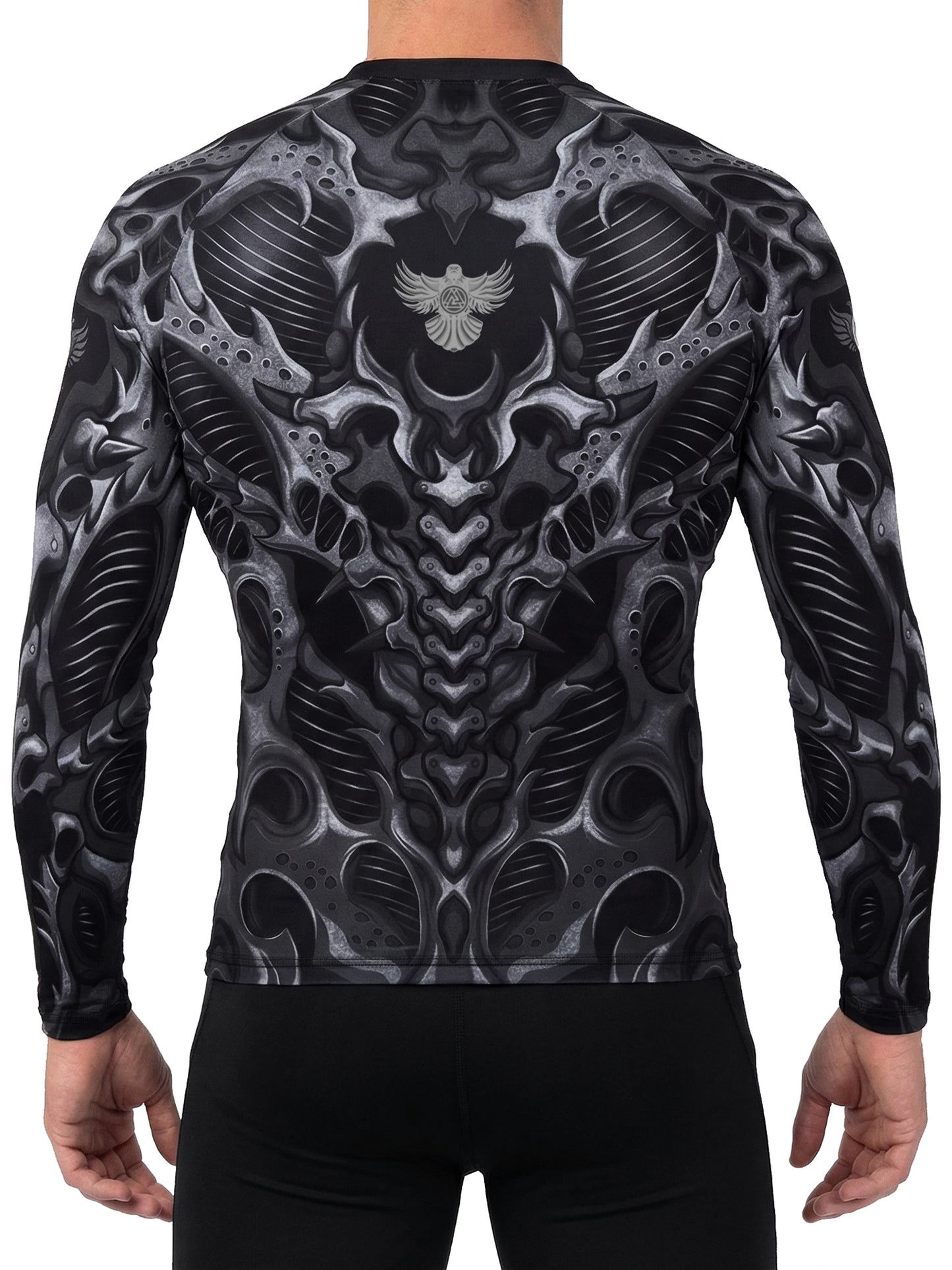 Raven Fightwear Men's Biomechanical BJJ Rash Guard MMA Black
