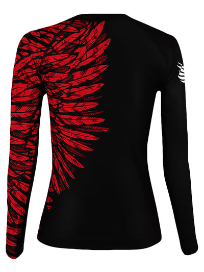 Raven Fightwear Women's Aerial Assault BJJ Rash Guard MMA Black/Red