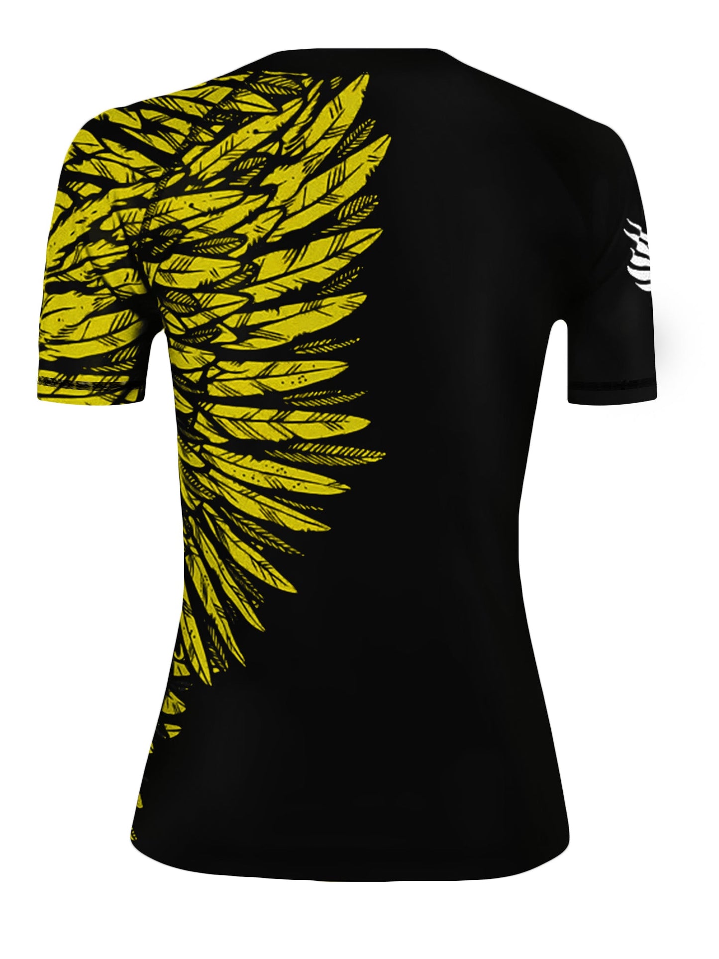 Raven Fightwear Women's Aerial Assault Short Sleeve BJJ Rash Guard MMA Black/Yellow