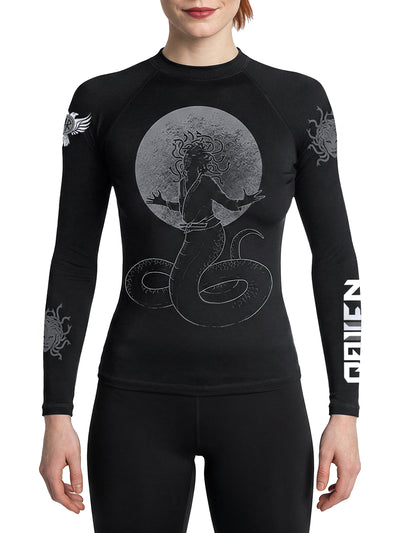 Raven Fightwear Women's BJJ Horror Medusa Rash Guard MMA Black Edition