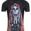 Raven Fightwear Women's Calavera Catrina BJJ Rash Guard Short Sleeve MMA Black