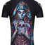 Raven Fightwear Women's Calavera Catrina BJJ Rash Guard Short Sleeve MMA Black