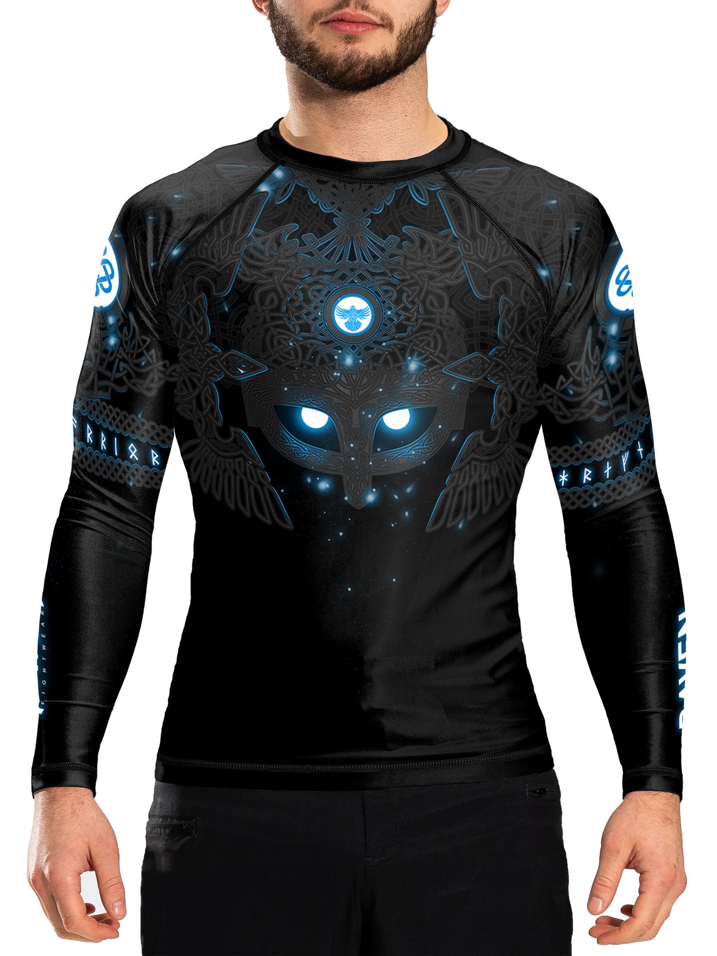 Raven Fightwear Men's Nordic 3.0 BJJ Rash Guard MMA Black/Blue