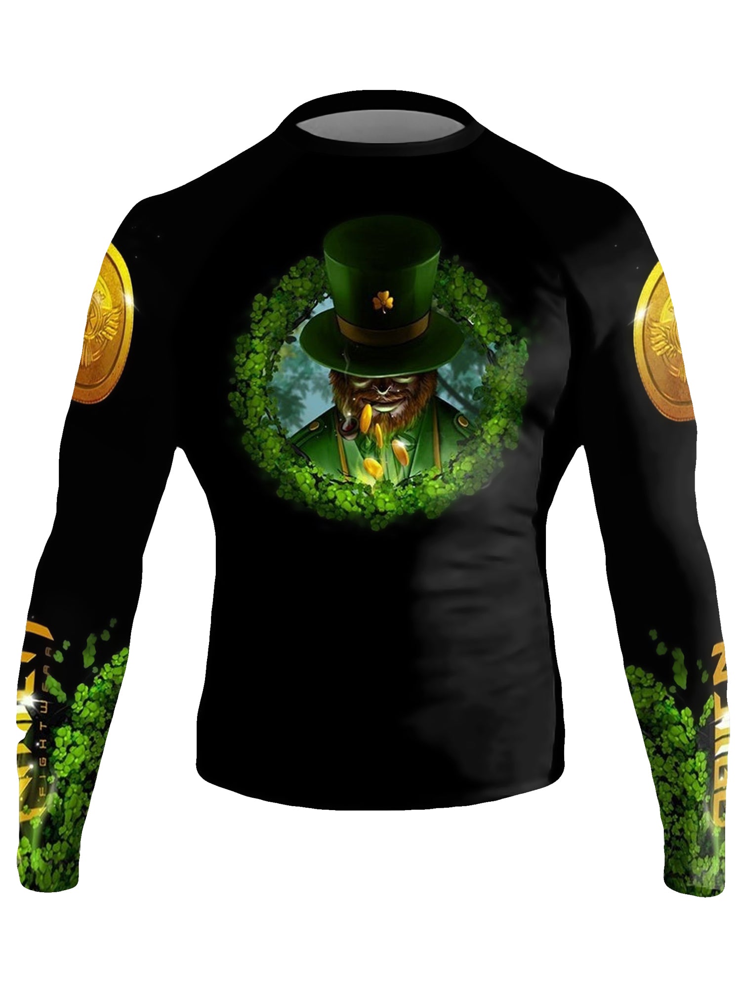 Raven Fightwear Men's Leprechaun Rash Guard BJJ MMA Black