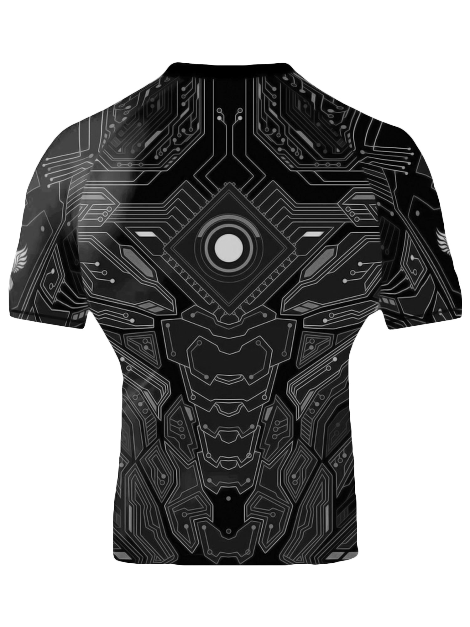 Raven Fightwear Men's Cybernetic Rash Guard Short Sleeve BJJ MMA Black