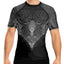 Raven Fightwear Men's Celtic Rash Guard Short Sleeve BJJ MMA Black/Grey