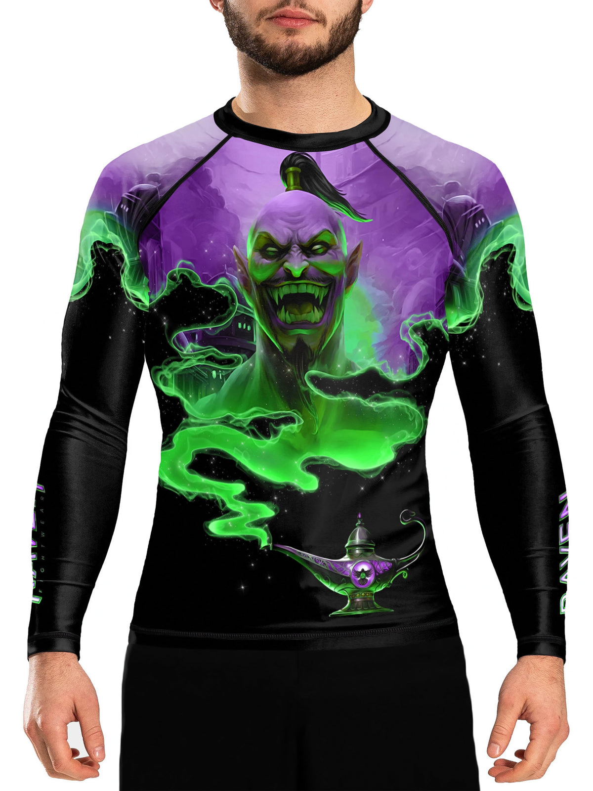 Jonin Rash Guard Raven Fightwear Men's The Djinn Rash Guard BJJ MMA Black – MMA Sharp