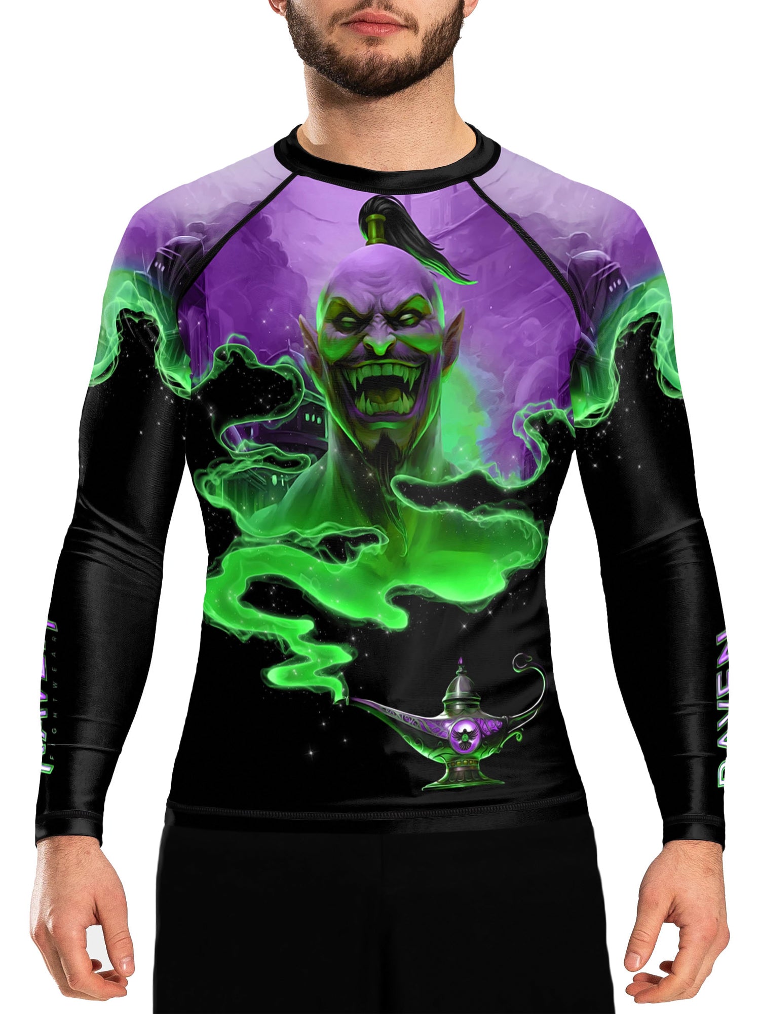 Raven Fightwear Men's The Djinn Rash Guard BJJ MMA Black