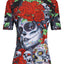 Raven Fightwear Women's Calaveras y Rosas Rash Guard Short Sleeve BJJ MMA Black