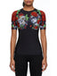 Raven Fightwear Women's Calaveras y Rosas Rash Guard Short Sleeve BJJ MMA Black