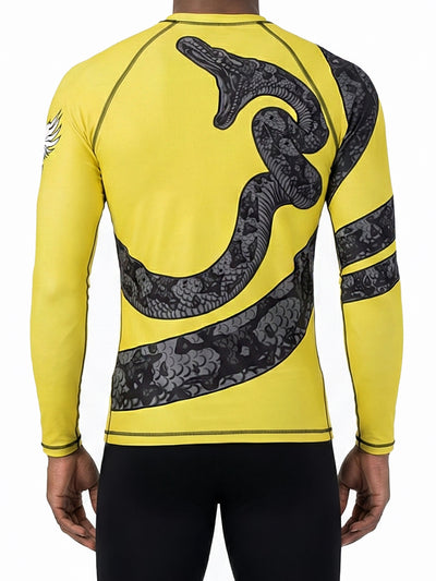Raven Fightwear Men's Constrictor Snake BJJ Rash Guard MMA Yellow