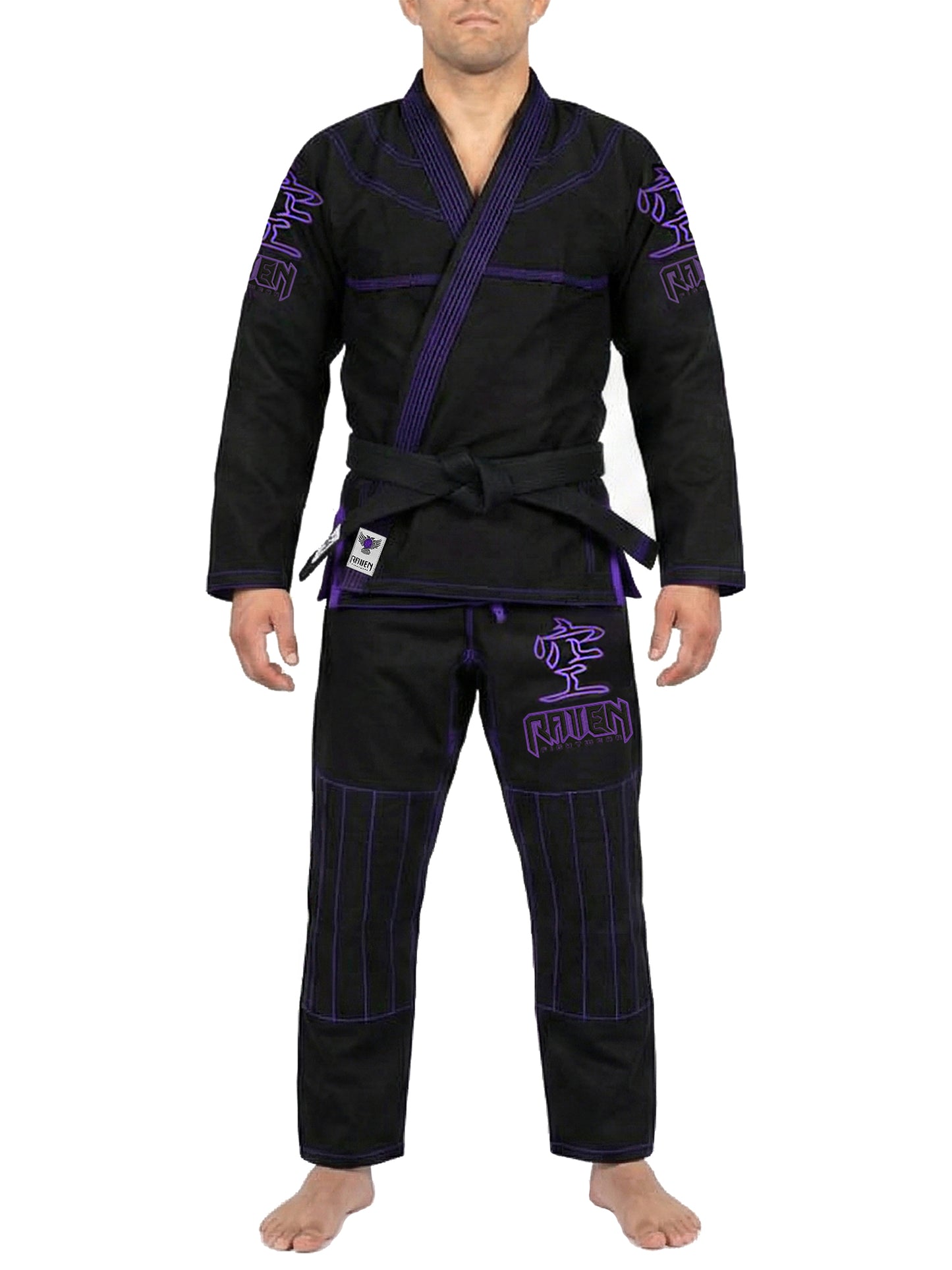 Raven Fightwear Men's Elements Void Samurai Brazilian Jiu Jitsu Uniform Premium BJJ Gi Black